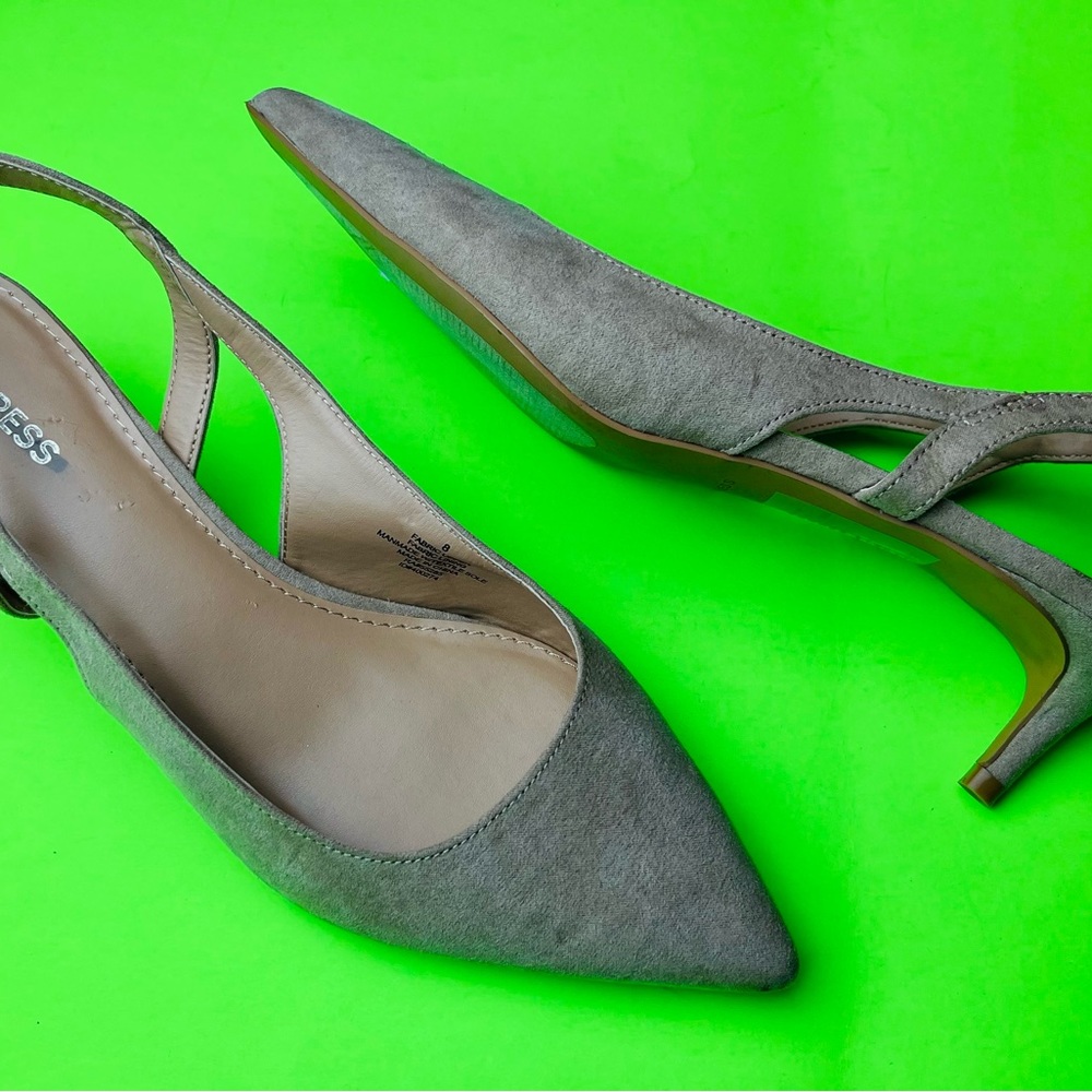 Express Women’s Classic Slingback Stiletto Brown Walking Heels Size 8